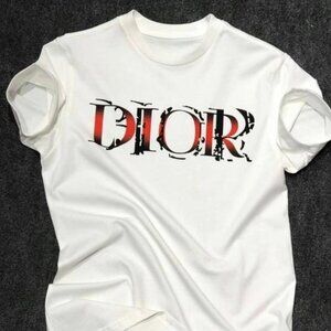 GC Logo Paint Splatter Graphic T-shirt | Luxury White Designer Tee